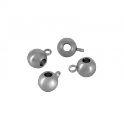 Perles Rondelles Attache 8mm (Ø3.2mm)  en Acier Inoxydable 303