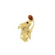 Breloque Lapin en Laiton avec Zircone 11 x 20 mm