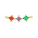 Connecteur en Laiton Zircon Triple Losange 21 x 5 mm