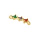 Zircon Brass Connector Triple Rhombus 21x5mm