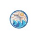 Ξύλινο Μοτίφ Στρογγυλό Δελφίνι Ήλιος Κύματα 55mm