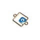 Charm in Zama Quadrato Smaltato con Occhio Turco 15x15mm