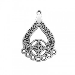 Pendentif éthnique avec anneaux en Métal/Zamak 26x39mm