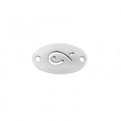 Zamak Connector Oval w/ Fish 23x13mm