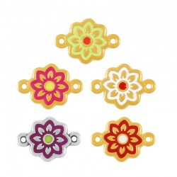 Zamak Connector Flower w/ Enamel 13mm