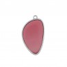 999° Silver Antique Plated/ Transparent Pink