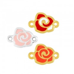 Zamak Connector Rose w/ Enamel 17mm