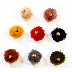 Woolen Pom Pom w/ Cap 15mm