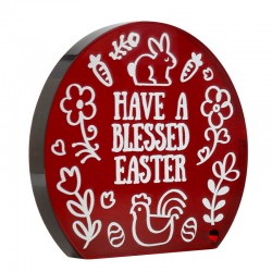 Πλέξι Ακρυλικό Επιτραπέζιο "Blessed Easter" 80x85mm