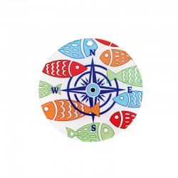 Πλέξι Ακρυλικό Μοτίφ Στρογγυλό Ψάρια Πυξίδα Μάτι 55mm