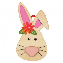 Wooden Pendant Bunny 51x90mm