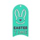 Wooden Pendant Tag "EASTER TIME" w/ Bunny 39x79mm