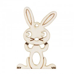 Pendentif Lapin en Bois 45x70mm