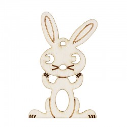 Pendentif Lapin en Bois 45x70mm