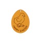 Ciondolo di Legno Uovo di Pasqua con Pulcino e Scritta "HAPPY EASTER" 54x42mm
