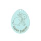 Ciondolo di Legno Uovo di Pasqua con Coniglio e Scritta "HAPPY EASTER" 59x46mm