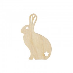 Pendentif lapin de Pâques en Bois 61x42mm