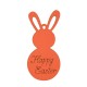 Ciondolo di Legno Coniglio di Pasqua con Scritta "Happy Easter" 80x38mm