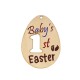 Wooden Pendant Egg 'Baby's 1st Easter' 59x80mm