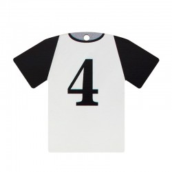 Ciondolo di Legno Maglia da Calcio "4" 66x54mm