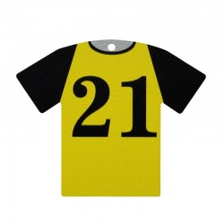 Ciondolo di Legno Maglia da Calcio "21" 66x54mm