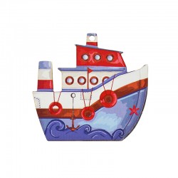 Wooden Pendant Steamboat 64x60mm