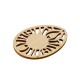 Wooden Pendant Oval 65x48mm With Eye 65x48mm