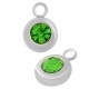 Stainless Steel 304 Charm Round with Crystal 8mm