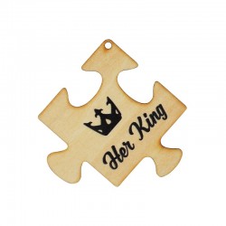 Wooden Pendant Puzzle "Her King" Crown 60mm