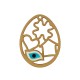 Wooden Pendant Egg with plexi acrylic eye 46x59mm
