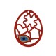 Wooden Pendant Egg with plexi acrylic eye 46x59mm