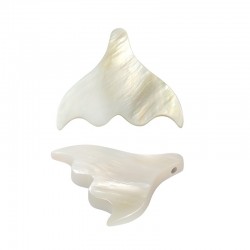 Shell Charm Whale Tail 25x20mm