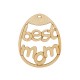 Ciondolo di Legno Uovo di Pasqua con Scritta "best mom" 60x48mm