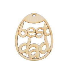 Wooden Pendant Oval "Best DAD" 60x48mm