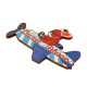Wooden Pendant Airplane Bunny  69x50mm