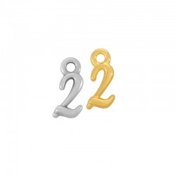 Zamak Charm Number "2" 6x10mm