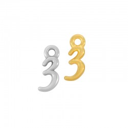 Zamak Charm Number "3" 6x10mm