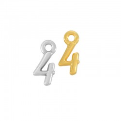 Zamak Charm Number "4" 6x10mm