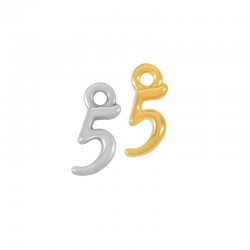 Zamak Charm Number "5" 6x10mm