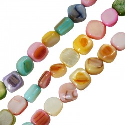 Shell Bead Square Irregular 6-8mm (Ø~0.6mm) (~48pcs)