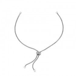 Braccialetto di Catena in Acciaio Inossidabile 304 1mm con Chiusura con Silicone 7mm