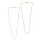 Brass Necklace Chain Oval w/ Lines & Clasp 400mm/1.5mm