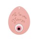Wooden & Plexi Acrylic Pendant Egg Πάσχα w/ Evil Eye 60x46mm