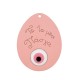 Wooden & Plexi Acrylic Pendant Egg Πάσχα w/ Evil Eye 60x46mm