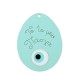 Wooden & Plexi Acrylic Pendant Egg Πάσχα w/ Evil Eye 60x46mm