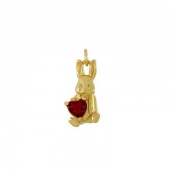 Brass Charm Rabbit w/ Zircon 8x16mm