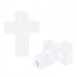 Acrylic Slider Bead Cross 12x16mm (Ø2.2mm)