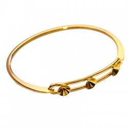 Pulsera de Metal Latón 66mm con 3 Bases para Cristales
