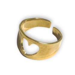 Μεταλλικό Μπρούτζινο Χυτό Δαχτυλίδι Σεβαλιέ με Καρδιά 18mm