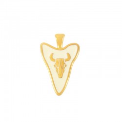 Zamak Charm Triangle with Bull Head & Enamel 17x25mm